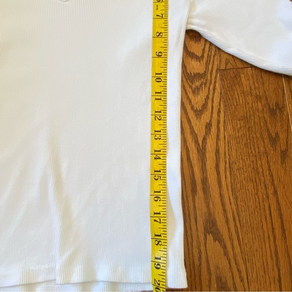 Bundle of 2 Bandy Melville Long sleeved White Shirts Tees Ribbed Waffle - Picture 11 of 13